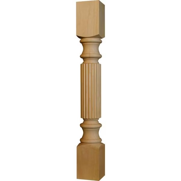29 x 3 1/2 Reeded Dining Table Leg in Knotty Pine, Osborne Wood Products, Mfr#: 1156P